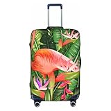 Cchgkpd Funda de equipaje elástica lavable con estampado de flamenco tropical para maletas de 18 a 32 pulgadas, M