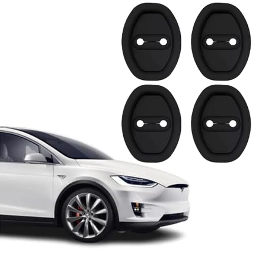 Image of Car Door Noise Reducer Buffer Pads, Silicone Latch Cover, Shock Absorption, Anti-Rust, Universal Door Lock Cover, Bumper and Sill Protector, 4 Pieces