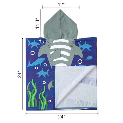 Image of NovForth Kids Beach Towel for Boys Girls, Hooded Bath Towel Wrap, Toddler Pool Towel with Hood