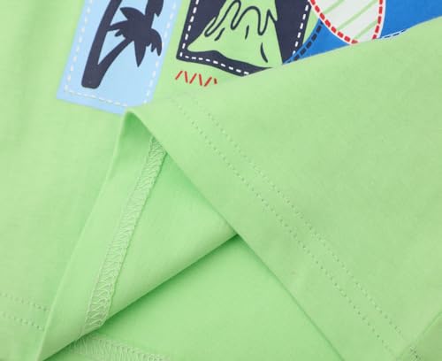 Image of Frogwill Toddler Boys Summer Clothes Hawaiian Jungle Animal Cotton T-Shirt and Poplin Short Outfit Set