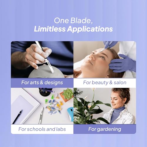 MyMed #14R Blades Dermaplaning Scalpels with Dermaplane Handle - Pack of 15 Dermaplane Razor for Women Face + Dermaplane Handle #3, Dermaplaning Tool for Face