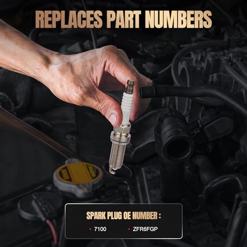 Image of ZFR6FGP Iridium Spark Plugs 4 Pack Compatible with Acura EL 2001-2005 1.7L L4 Compatible with Honda Civic 2001-2005 1.7L L4 Engine Replacement for 7100 Spark Plug