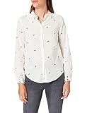 Springfield Blusa Topos Flor Bordados Camisa, Blanco, 38 para Mujer