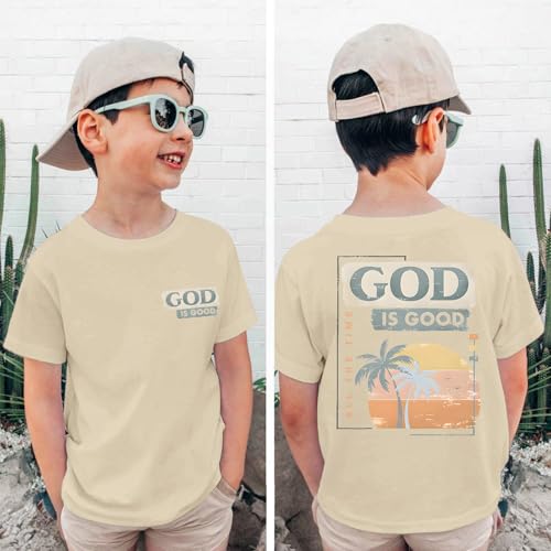 KEEVICI Boys God is Good Shirt Christian Faith Shirts for Kids Jesus Beach Palm Tree Hawaiian Tshirt Graphic Tees Cotton Tops2