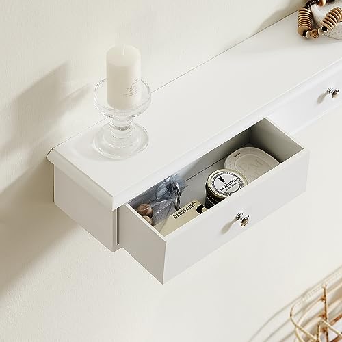 Miniatura 7 de Sobuy Estante Flotante Con 3 Cajones - Baldas Pared, Estantería Moderna Para Entrada, Sala Y Dormitorio - Blanco 94x15x10cm Frg43-L-W