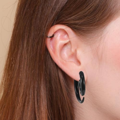 Holibanna Spiral Fake Gauges earrings - Goth Punk Spiral Gothic stud earrings Hippie Natural Faux Plugs Halloween Jewelry for men women by Holibanna - Used condition - Image 4