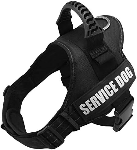 Fairwin Service Dog Vest-No-Pull Dog Harness with Handle Adjustable Reflective Patches in Training Vest Harness for Small Medium Large Breed Outdoor Walking
