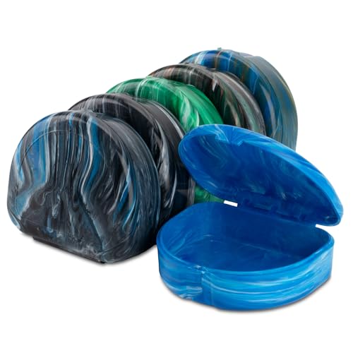 Practicon Glacier Marble Retainer Cases, Clear Aligner Case, Dental Orthodontic Retainer Boxes, Mouth Guard Holder, 6 Pack