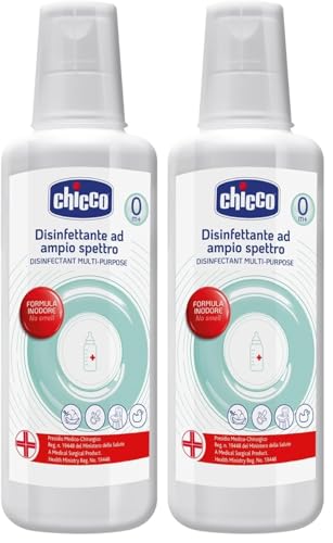 Chicco Disinfettante per Biberon, Succhietti e Giochi, 1L, 1 (Confezione da 2)