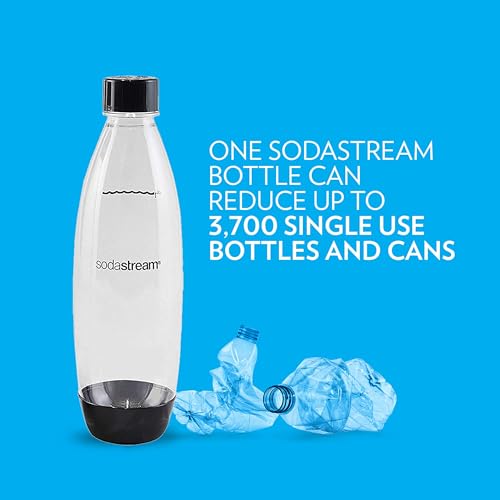Image of sodastream 1L Pack Dishwasher Safe Slim Bottle (Black) (Pack of 8)