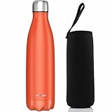 EXTSUD 500ml Botella Exterior de Agua al Vacío Termo de Acero Inoxidable Botella, Naranja