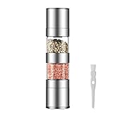 ✿【2 EN 1 Molinillo de Sal y Pimienta】--Capaz de triturar dos especias diferentes con un diseño fácil de usar, ahorro mucho espacio en su mostrador o mesa de comedor, Tamaño portátil de la altura 8.7 œ pulgadas 22 cm, diámetro 2 pulgadas 5 cmhace que sea fácil de almacenar.