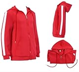 Noknawio Miguel Cosplay Red Cotton Fleece Zip Up Jacket Hoodie Halloween Costume Sweatshirts for Kid Adult (Red - Kids, Large)