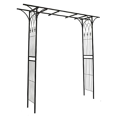 1. GO Steel Garden Arch, 6'9'' High x 4'11'' Wide, Garden Arbor for Various Climbing Plant, Outdoor Garden Lawn Backyard