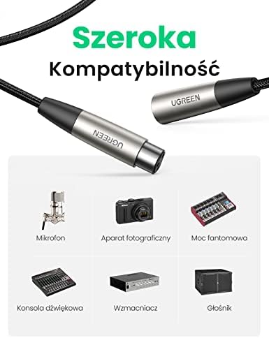 UGREEN Kabel Mikrofonowy XLR Wtyczka na XLR Czarny (2M)