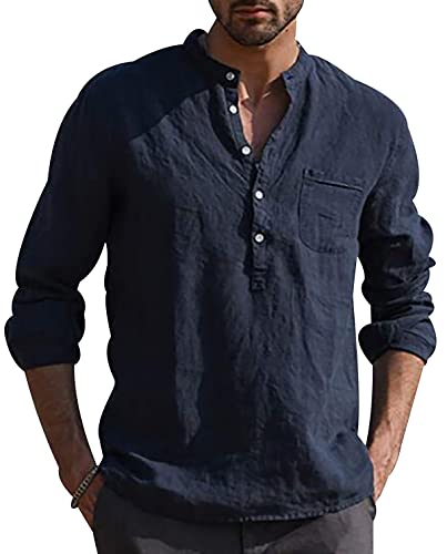 Camisas Manga Larga Hombre Cardigan Hombre Camisa Blanca Camisa Gant Hombre Camisa Elegante Camisa Slim Fit Hombre Camisa Botones Camisa Ancha Camisas Baratas Hombres Camisas Azul Marino 3XL