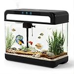 Fish Tank Aquarium 3 Gallon, Smart Aquarium Kits - Silent Water Pump,Self Cleaning System,7 Color Lights,Temperature Display, Aromatherapy, Advanced Filtration
