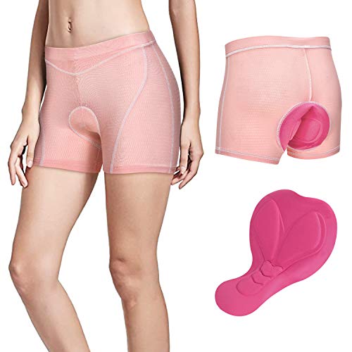 CYCWEAR Women Cycling Underwear Shorts 3D Padded Bicycle Bike Riding Shorts-Pink