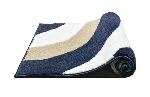 Image of Wave Super Soft Anti Skid (40x60 cm) Super Absorbent Mats Microfibre 2000 GSM Door Mats for Home /Bathroom /Bedroom /Kitchen /Floor Mat (Pack of 1) Pattren - Solid, Color - Multicolour
