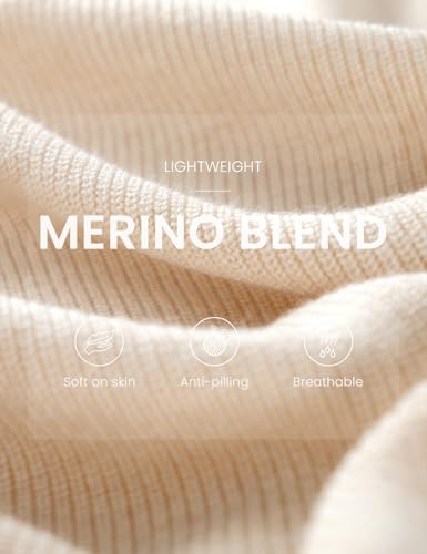 Women's Merino Wool Blend Oversized Sweater 2025 Fall Winter Trendy Turtleneck Batwing Sleeve Knit Pullover Sweater2