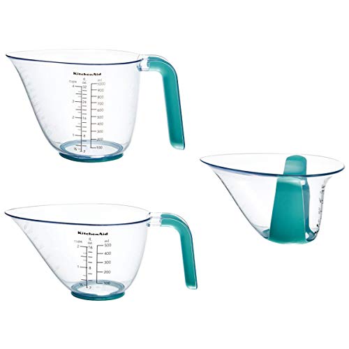 KitchenAid KO298OSAQA Gourmet Measuring Jugs, Set of 3, Aqua Sky by KitchenAid - Used condition - US$16.67