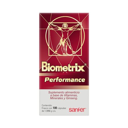 Vitamínicos, Biometrix Perfomance, suplemento alimenticio, A base de Vitaminas, Minerales y Ginseng, Frasco con 100 cápsulas