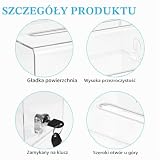 Skrzynka na datki zamykana, urna wyborcza z zamkiem na klucz i uchwytem na tabliczkę, skrzynka na sugestie, do głosowań, wizytówek, loterii, konkursów, komentarzy