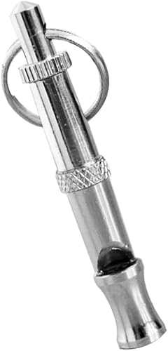 Muiltvoe Stainless Steel Pets Whistle Adjustable Pet Training Sound Control Puppy Bark Whistles with Suspendable Key Chain Dogs Training and Behavior Aid Supplies