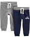 Simple Joys by Carter's Jogger de Punto Deportivo Bebé Niño, Pack de 2, Color Carbón/Azul Marino, 12 Meses