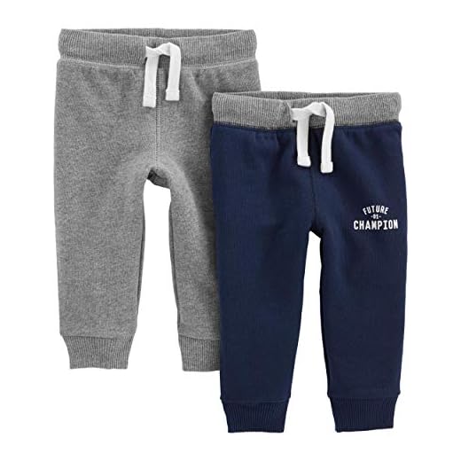Simple Joys by Carter's Baby Boy's 2-Pack Athletic Knit Jogger Pants Pants, light heather gray, dark gray, 3-6 Months