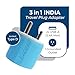 OREI 3 in 1 India Plug Adapter (Type D Travel Adapter) with 2 USB Inputs and 1 Type B Input – CE & RoHS Certification - Plug Adapter for Maldives, Nepal, India, Bangladesh, Sudan & More