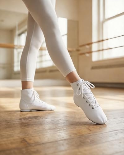 Image of MSMAX Womens Jazz Dance Boots Lace Up High Top Character Shoes for Women - Ankle Boots for Jazz, Theater, Stage Performance & Costume