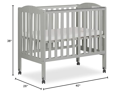 Dream On Me 682-CG 2 In 1 Folding Portable Crib In Cool Grey thumb #6