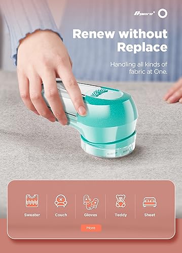 Bymore Lint Removers, Cleaning Tools for Clothes, Fabric Lint Shaver Defuzzer Sweater Shaver for Clothes and Furniture with AC Adapter Pill Fuzz Remover-Blue — view 2