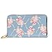 Produktbild JHGFG Mode Handtasche Reißverschluss Brieftasche Pastell Tulpen Blumen Muster Telefon Kupplung Geldbörse Abendkupplung Blockieren Leder Brieftasche Multi Card Organizer