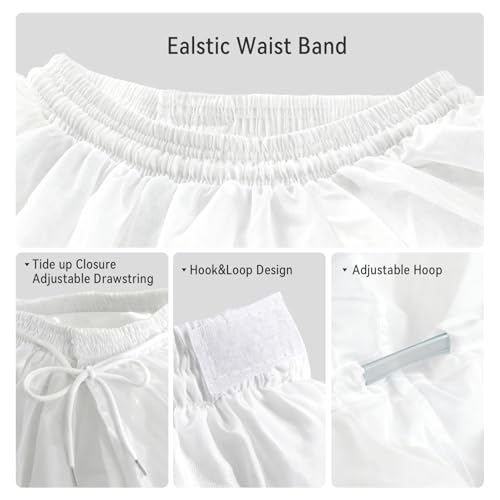 Image of Ieuan Upgraded Enlarged Full White Ball Gown 7 Hoops Wedding Accessories Petticoat Underskirt Slips