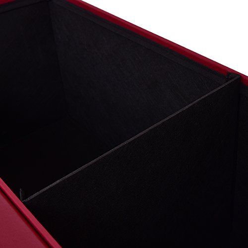 Giantex 43"X15"X15" Large Folding Storage Pu Leather Ottoman Coffee Table Foot Rest Stool (Red) #TOP4