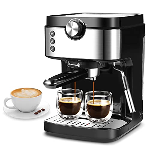 Espresso Machine 20 Bar Coffee Machine With Foaming Milk Frother Wand, 1300W High Performance No-Leaking 900ml Removable Water Tank Coffee Maker For Espresso, Cappuccino, Latte, Machiato, For Home Barista (900ml)