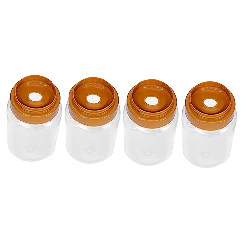 Ciieeo 4Pcs Plastic Honey Jars with Airtight Sealing Reflux Inlet Design for Easy Dispensing Lightweight and Canisters for Honey Syrup and Loquat Paste Storage