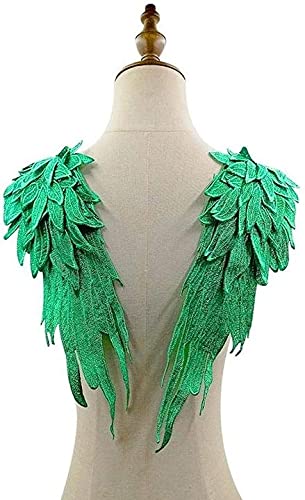 Aeromdale Alas de ángel bordadas para el cuello, para coser y accesorios de ropa, 1 par, #G Cover