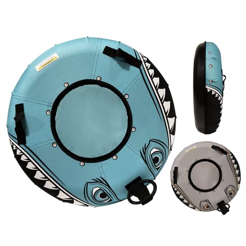 Snowi The Sno Monster Inflatable Snow Tube W/Hard Bottom For Max Speed & Durability Large Commercial Grade Towable Snow Sled W/Handles #TOP26