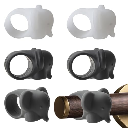 CAIRIAC Door Handle Protector Wall Protector, Door Stoppers for Wall, Wall Door Handle Stopper Silicone Door Handle Bumpers, Elephant Gift for Home (Black, White, Gray, 6Pcs)