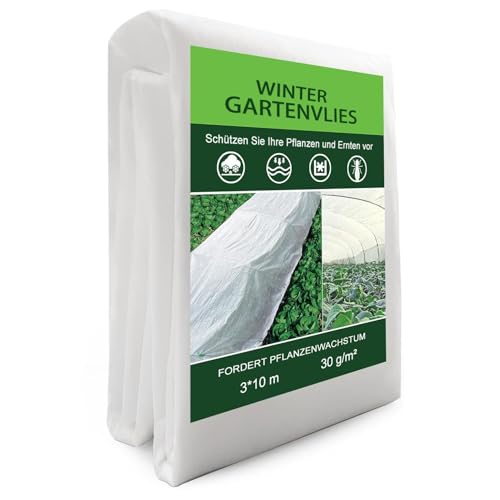 Neegool Pflanzenvlies Wintervlies für Pflanzen Frostschutz,3 x 10m Abdeckung für Pflanzen, atmungsaktives und Pflanzenschutzvlies gegen Frost, Vögel und Insekten, uv beständig