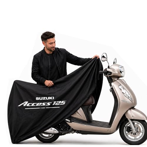 Image of Kayme Motorcycle Cover Waterproof Heavy Duty All Weather, Quad 4 Wheeler Cover Sun Rain Snow Protection (Mid-Black, Access 125)