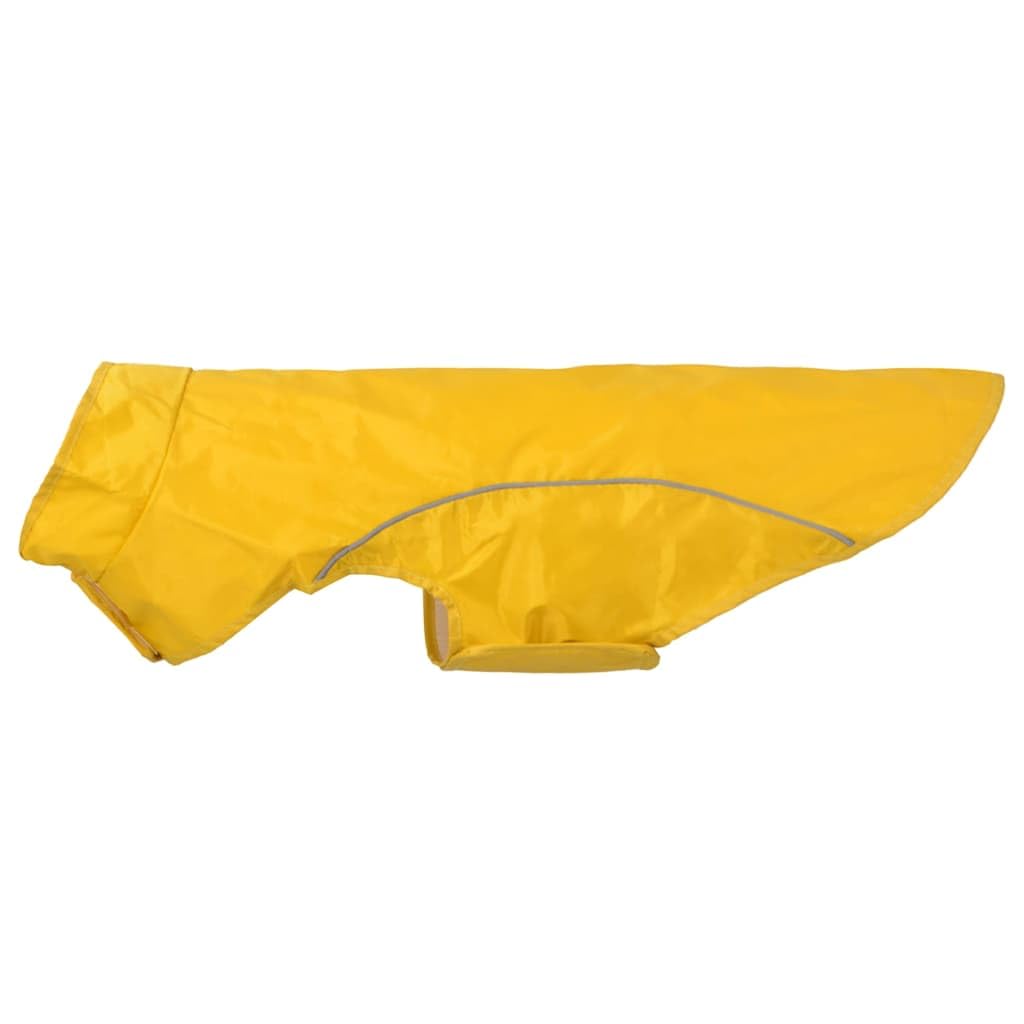 Impermeabile per cani, giallo, 2XL, in poliestere con strisce riflettenti, abbigliamento impermeabile per cani per autunno e inverno, chiusura in , traspirante, protezione per esterni