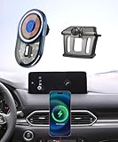 Masergogo Wireless Charging car Phone Holder for Mazda CX-5 2017-2025 Auto Accessories Navigation Bracket Interior Decoration Mobile Cell Phone Mount, 360° Rotation