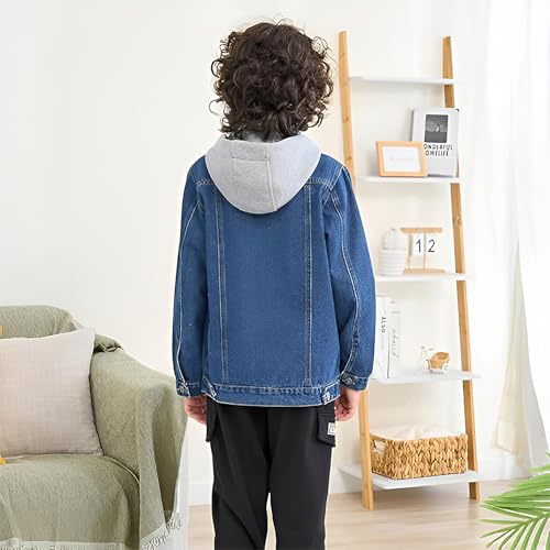 Boys Jean Jacket Kids Hooded Denim Jackets Zipper Outerwear Coat for 2-10 Years4