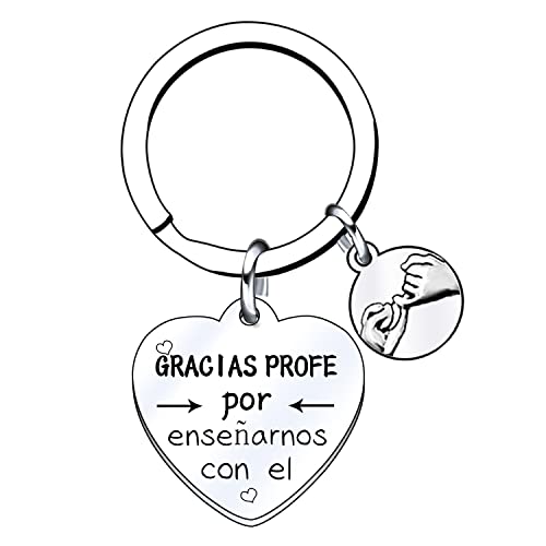 VZIUYTRE Regalos de Día del Maestro Llavero Maestro Mujeres Hombres Colgante Grabado Gracias por La atención, La orientación, La inspiración, el ánimo, Por Estar Aquí Llaveros Profesor