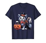 spaventoso halloween cat ghost spooky candy bag maglietta