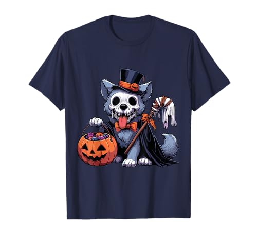 Espeluznante Bolsa de Caramelos con Forma de Gato y Fantasma para Halloween Camiseta